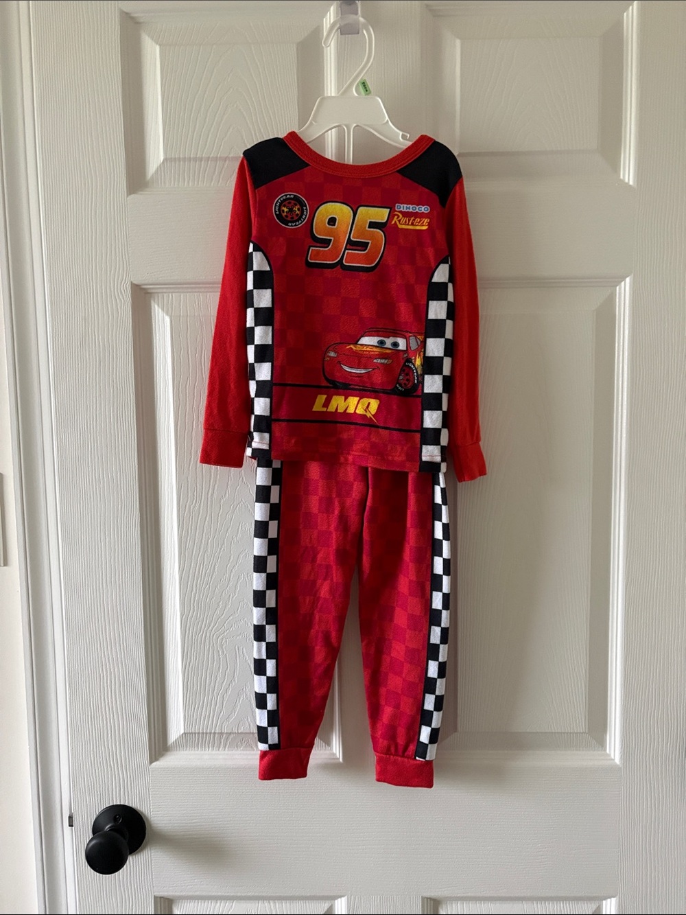 Disney Red Lightning McQueen 95 Race Car Pajama Set Never Worn